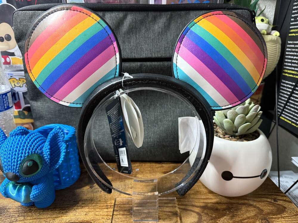 Disney Pride Collection Mickey Mouse Rainbow Striped Ear Headband